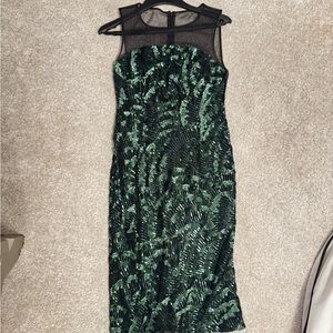 Calvin Klein Green Sequin Midi Dress